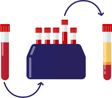 Remi centrifuge icon with test tubes.